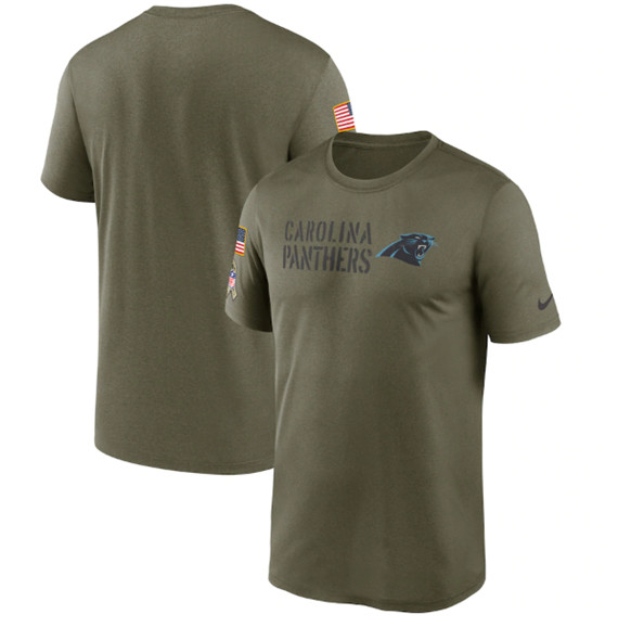 Men's Carolina Panthers 2022 Olive Salute to Service Legend Team T-Shirt